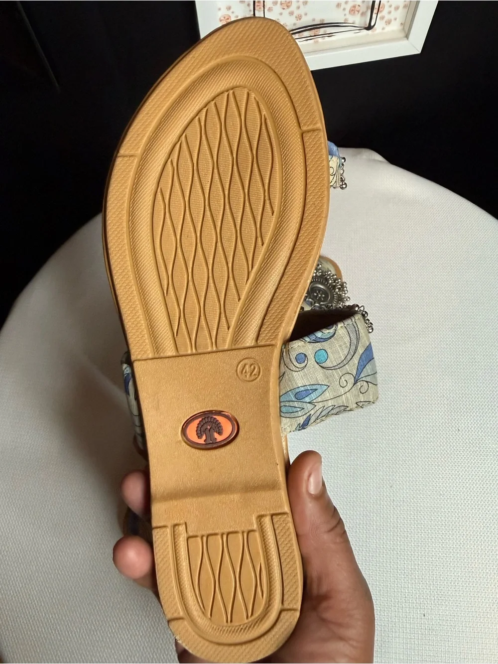 Handmade Indian Cotton Slip-On Sandals-New